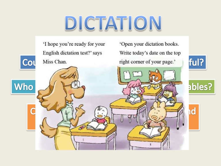 Listening practice through dictation